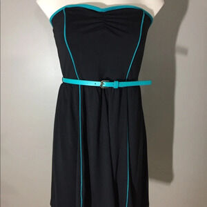 🌸 Xhilaration Strapless Belted Black Dress S